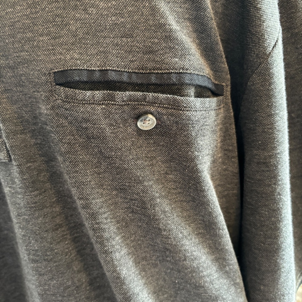 Travis Mathew Golf Polo Shirt Dark Grey Front Pocket Men's XL - Picture 3 of 8